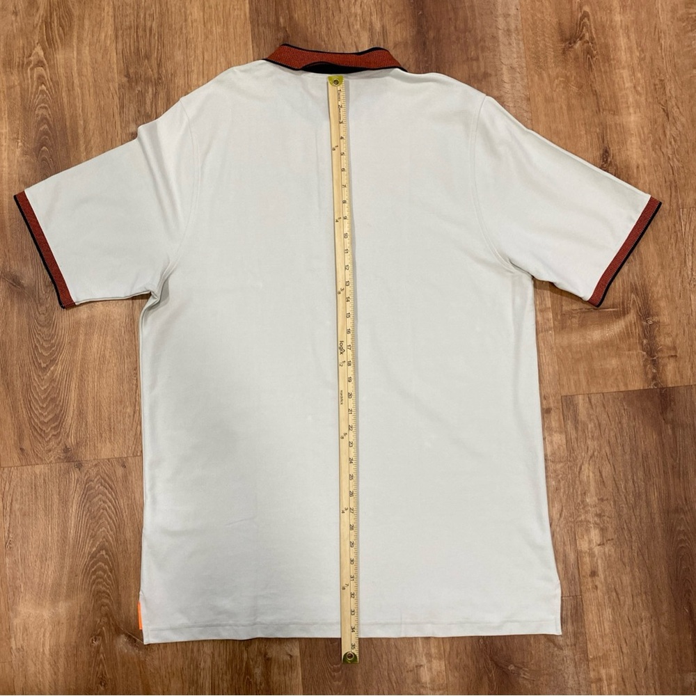 Psycho Bunny Men's Cream Polo with Orange Logo Montebello Pique Polo 100% Cotton - Picture 4 of 11